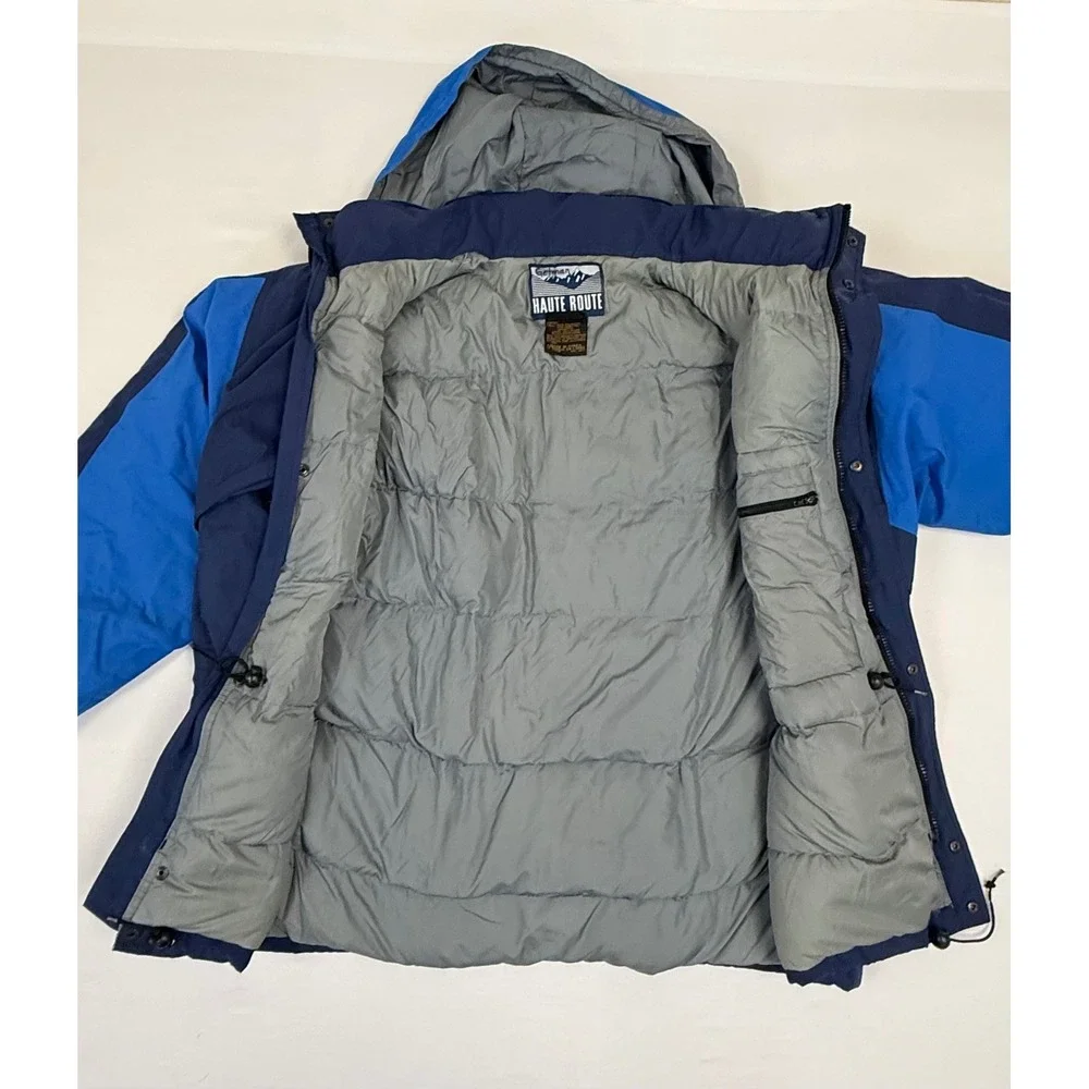 Haute Route Men's Gore-Tex Down Parka Jacket Blue Navy‎ Insulated Hooded Size L